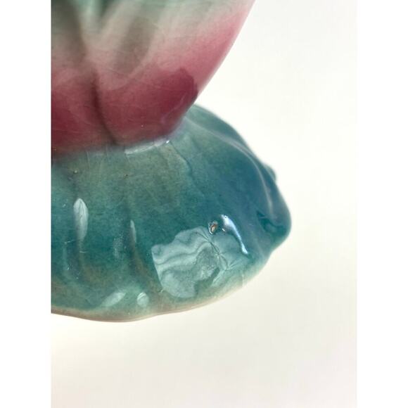 VTG Royal Copley Ceramic Pink & Blue Tulip Floral Pottery Planter Art Nouveau - Picture 14 of 16